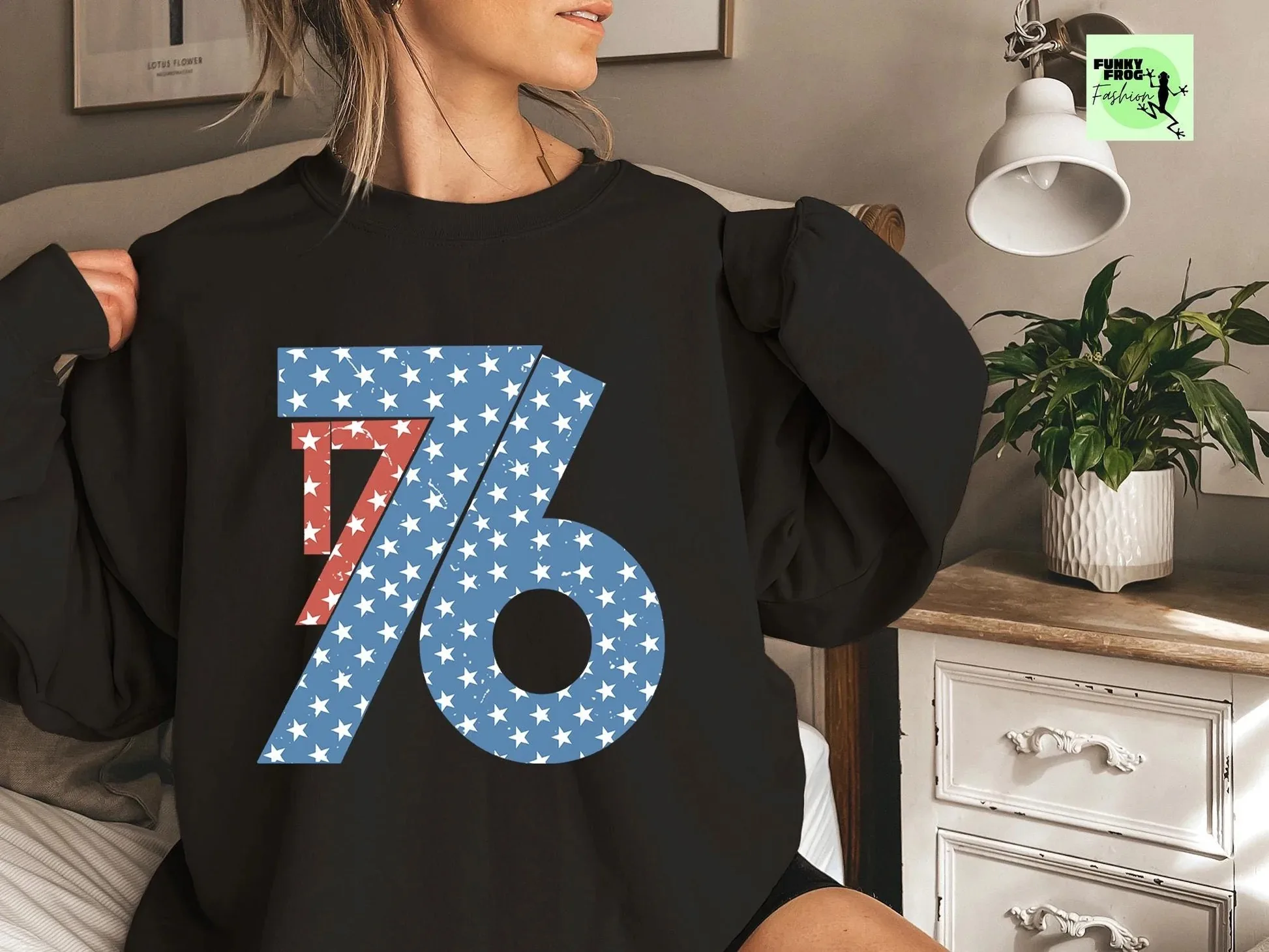 

Autumn and Winter "1776 Star - Spangled" Retro - Patriotic Cotton Hoodie, Stylish History - Inspired Sweatshirt
