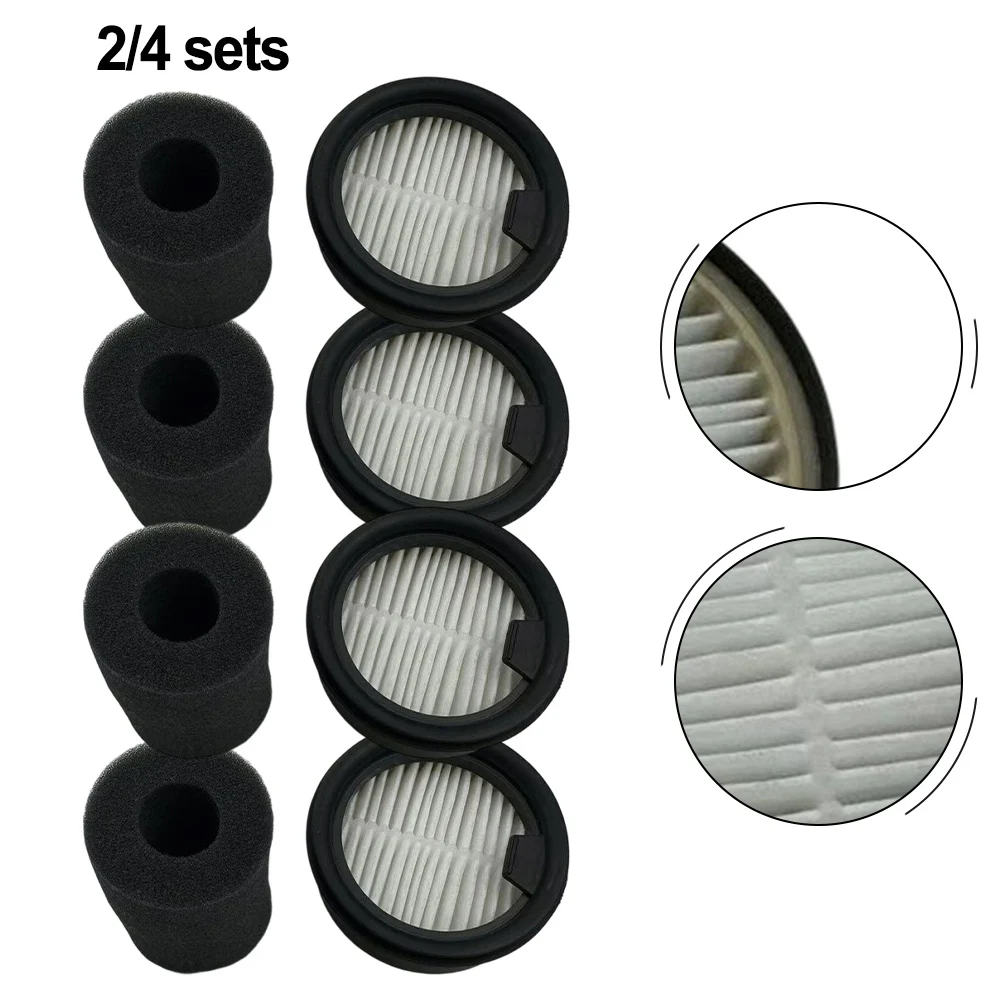 2/4 Sets Replacement Parts HEPA Filter for Mijia MJXCQLX01QW Car Vacuum, 99.97% Dust Capture, Washable, Easy Maintenance