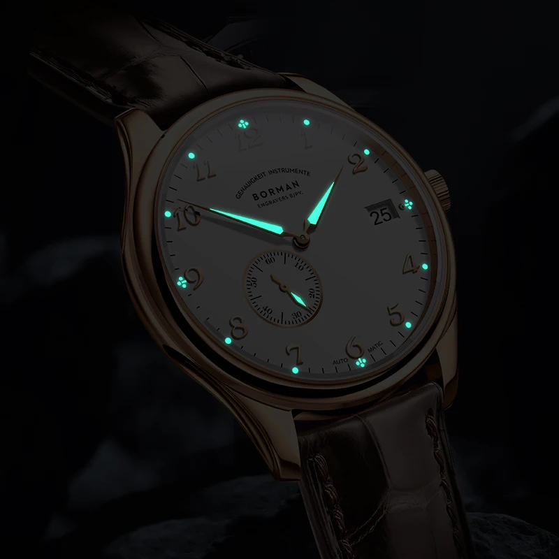 BORMAN Nuova collezione Micro Rotor Orologi da uomo minimalisti Movimento meccanico automatico Orologi da uomo d'affari super sottili