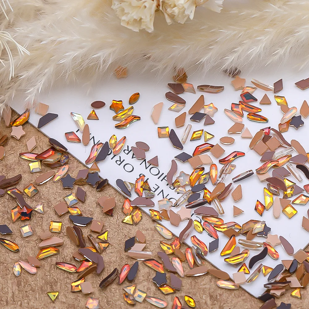 100 個ミニメイラードカラー 3D 売春ネイルアートアンバーラインストーンアクセサリーマニキュア装飾美容爪装飾用品