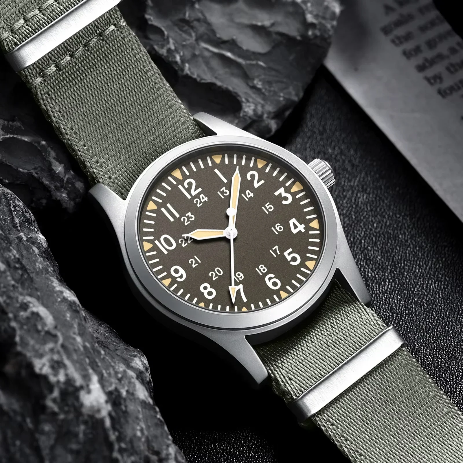﻿ MILITREK 2025 ใหม่ทหารRetro Men 'S VH31 ควอตซ์นาฬิกา 37Mm Sapphireสแตนเลส 100Mกันน้ําC3 Luminous reloj hombre