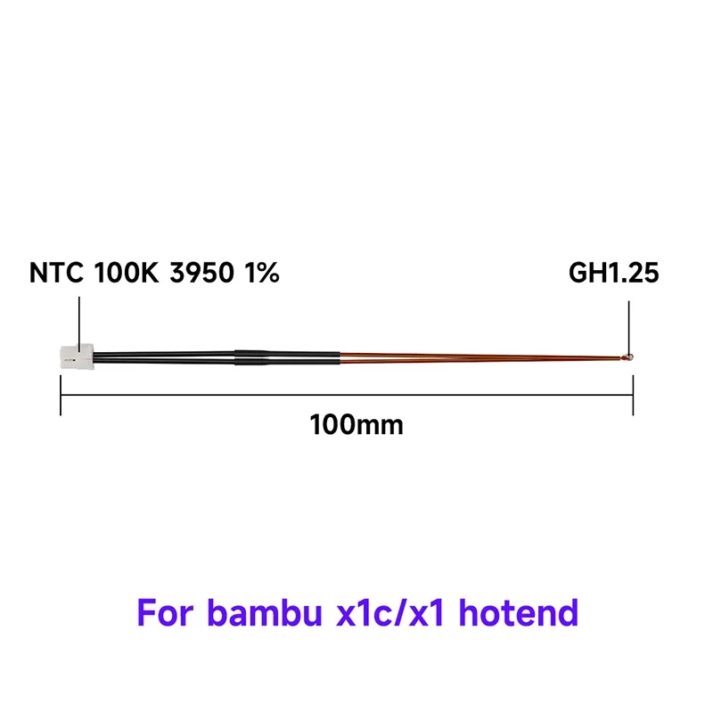 For Bambulab Hotend Heater Thermistor 3D Printer Accessories Thermistor For Bambu Lab P1P X1C Heating Tube Ceramic Cartridge 24V