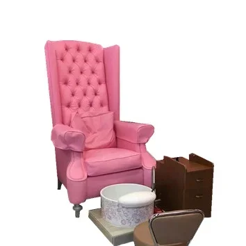 

Salon Furniture Pink Queen Throne SPA Pedicure Chair With Bowl