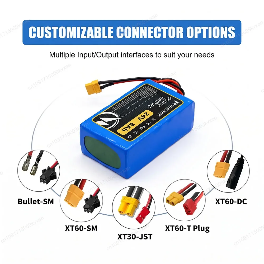 Rechargeable 24V 8000mAh 6S2P Li-ion Battery 25.2V Power Pack with BMS for Balance Bike Hoverboard Electric Wheelchair Toy Car