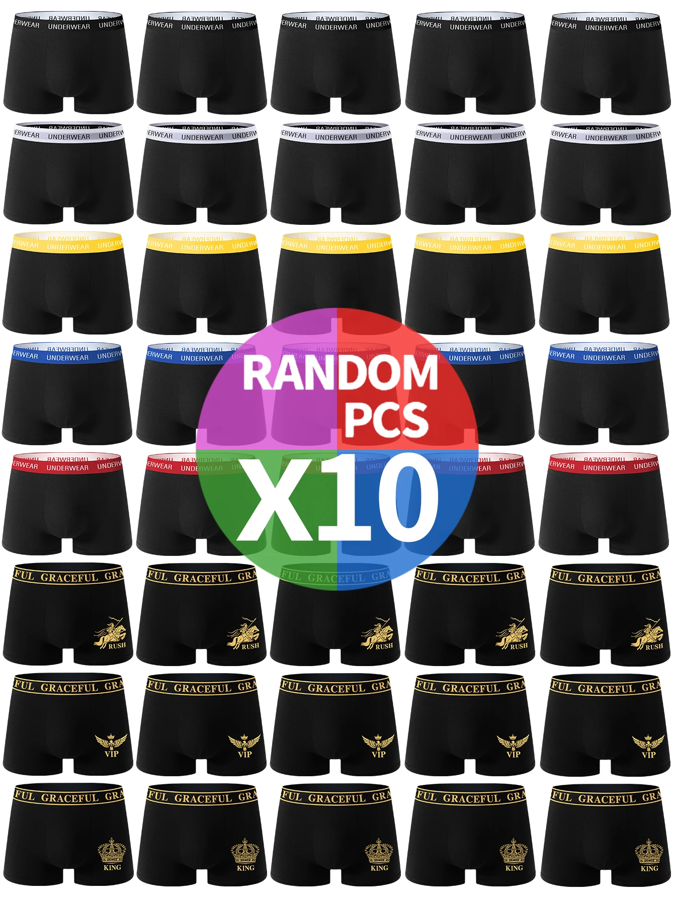 

10 шт. мужские шорты-боксеры, здоровое, удобное, мягкое мужское нижнее белье, повседневные спортивные шорты для фитнеса, модные классические мужские трусы-боксеры