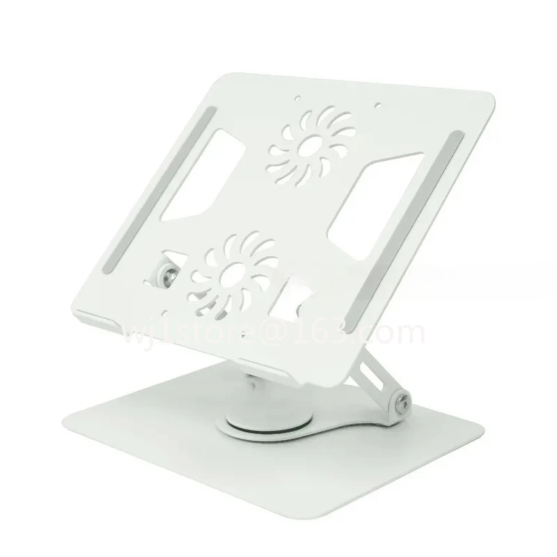2026  Metal Adjustable Laptop Holder 360 Degree Rotating Laptop Cooling Holder Foldable Laptop Lifter Holder with Dual Fans
