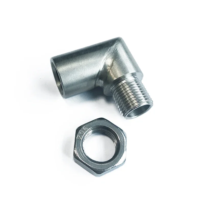 Adaptor Ekstensi Sensor Oksigen Mobil Universal M18X1.5 90 Derajat Dengan Mur
