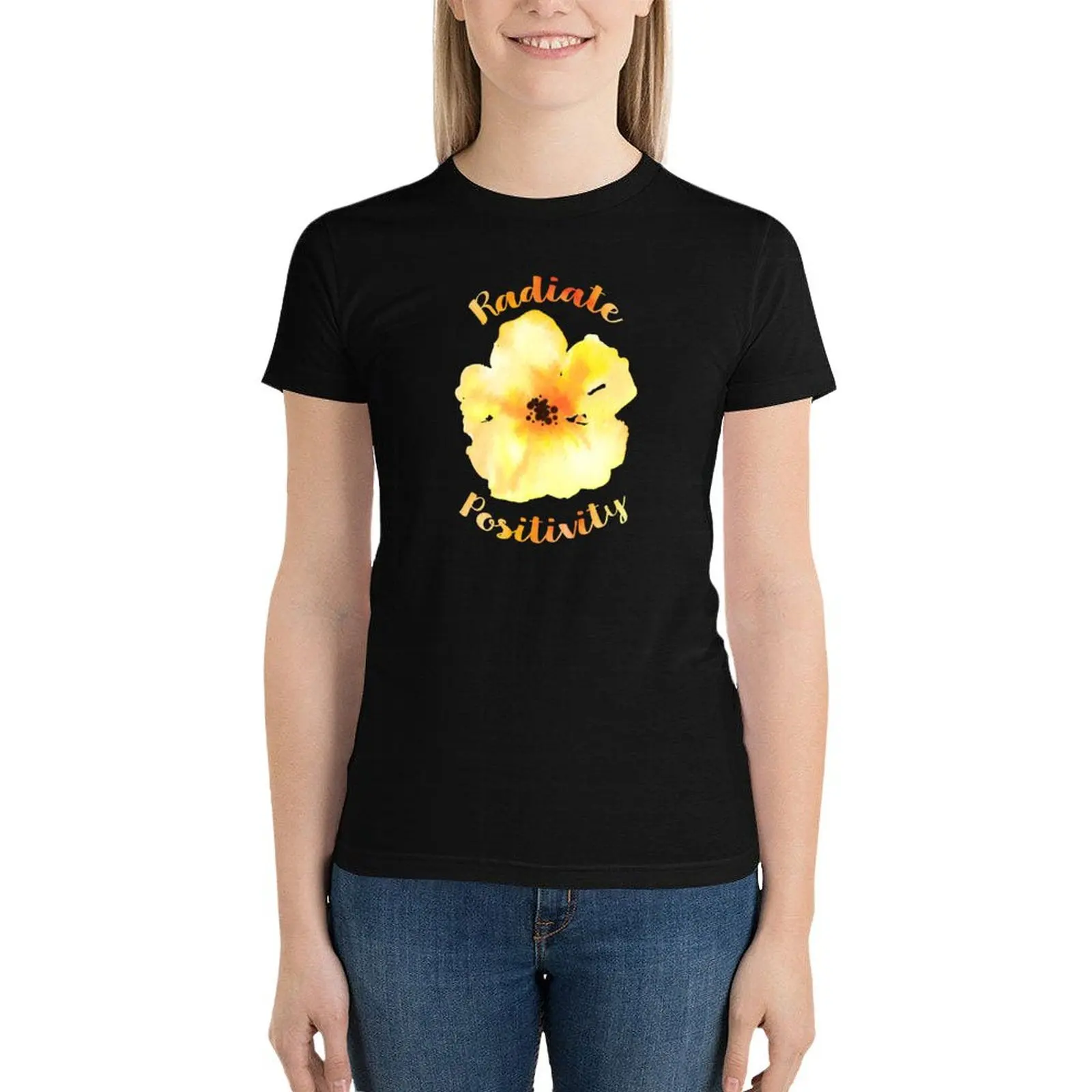 

Radiate positivity T-Shirt cute tops shirts graphic tees summer tops T-shirt Women