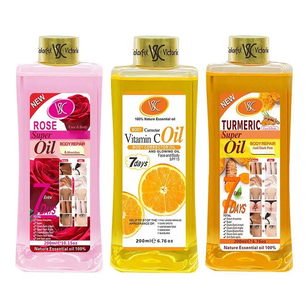 200 مللي زيت الكركم العطري للوجه والجسم ترطيب ترطيب الورد الطبيعي زيت طبيعي العناية بالوجه منتج العناية بالبشرة