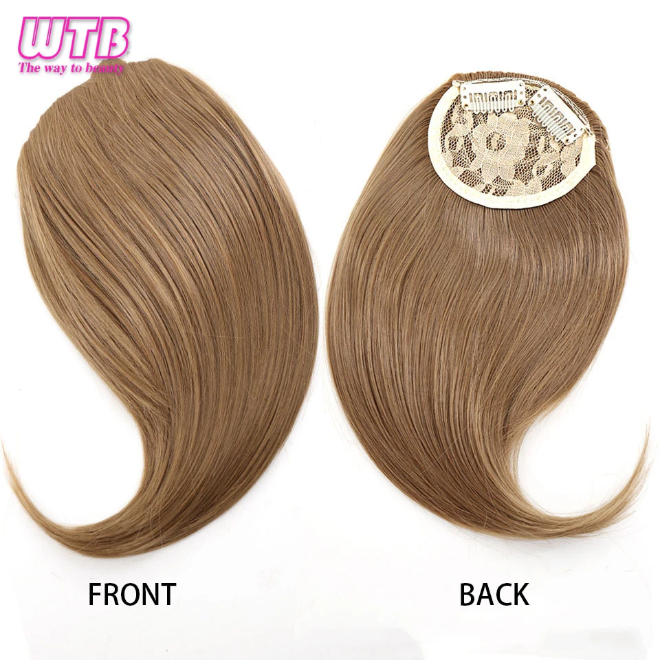 Synthetic Hair Bangs Extension 2Clips Clip On Hair Black Brown Asymmetry Fringe Gradient bangs Hiar Accessories For Woman