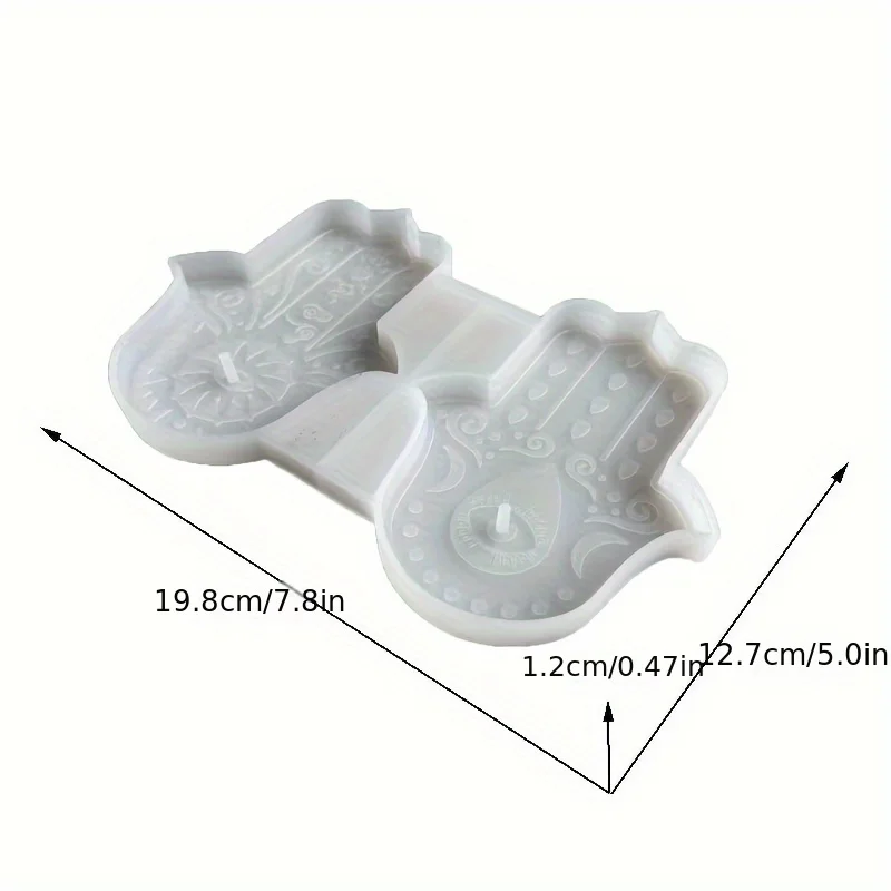 Fatima Lucky Hand Silicone Molds Hamasa Hand for Cement Incense Holder Tray Concrete Incense DIY Cement Bracket Crafts Moulds