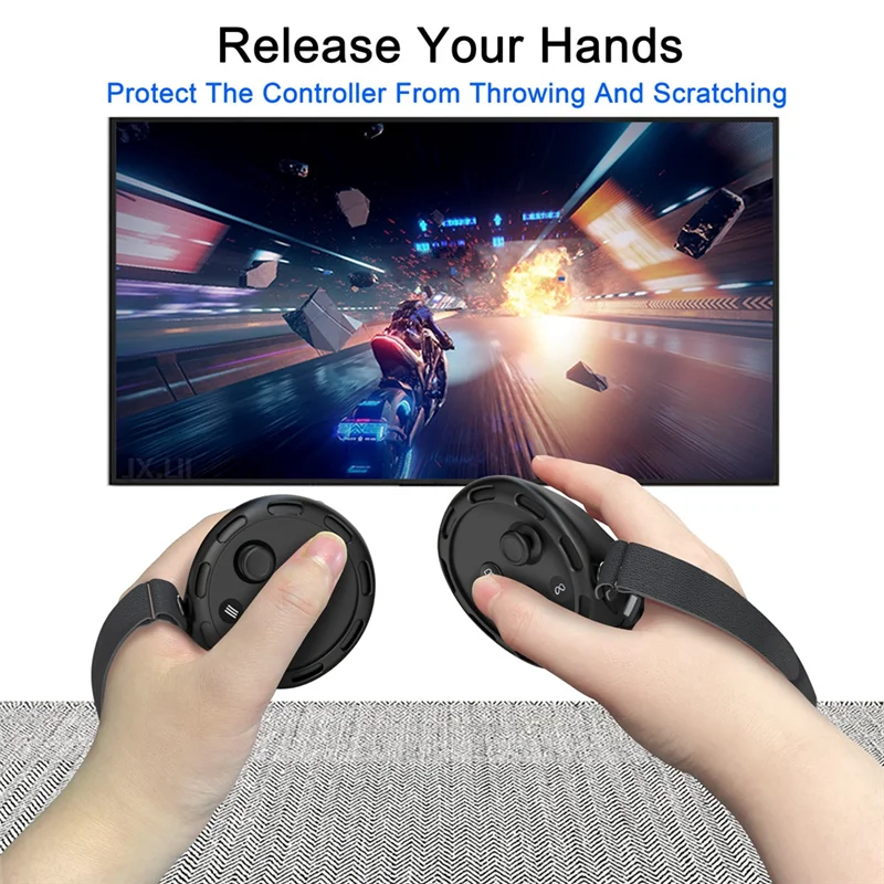For Meta Oculus Quest 3 Accessories VR Silicone Controller Protective Cover, Battery Opening Protector Included-AAAE