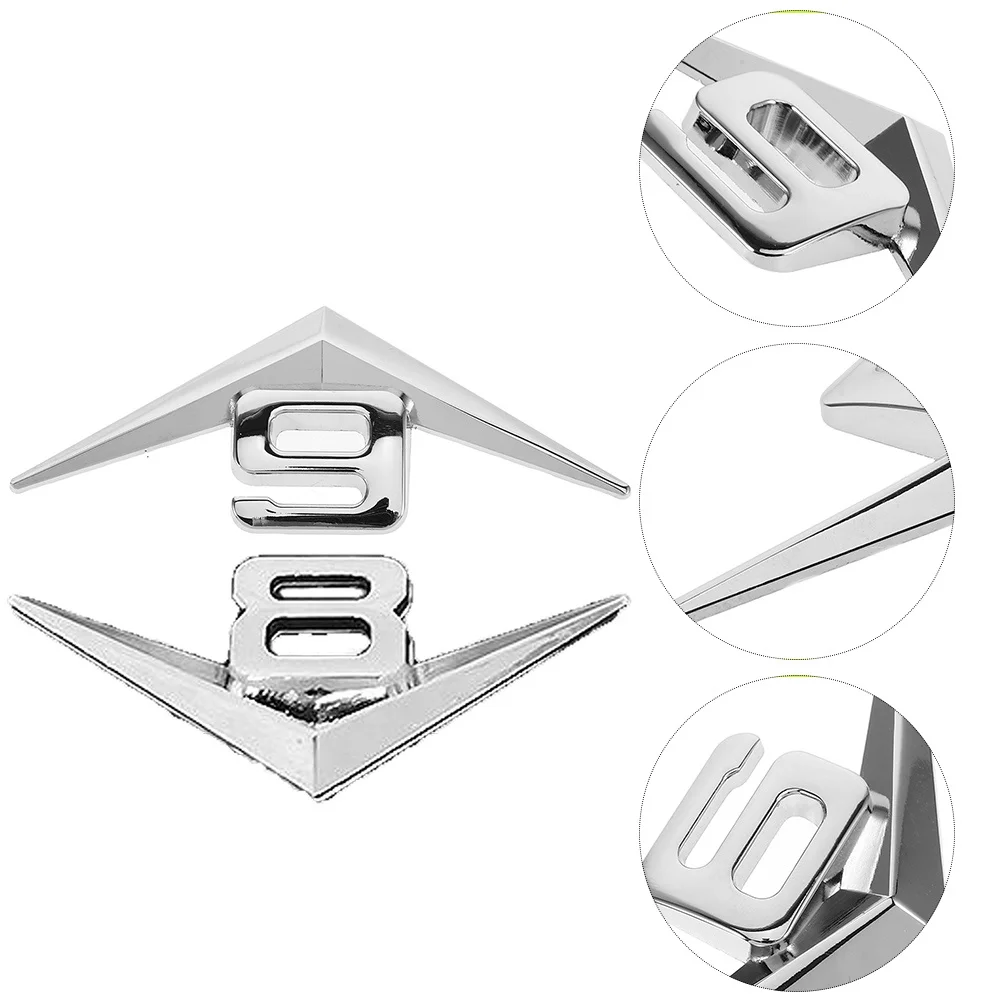 

2pcs Car Badge Sticker 3D Metal Durable Universal Fit Auto Exterior Decoration Automotive Accessories Vehicle Stickers
