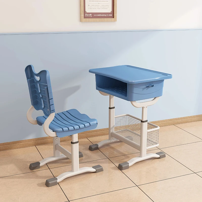 KZ011 مكاتب وكراسي مدرسية سميكة من البلاستيك لطلاب المرحلة الابتدائية والثانوية الذين يتعلمون الاستخدام المنزلي #5