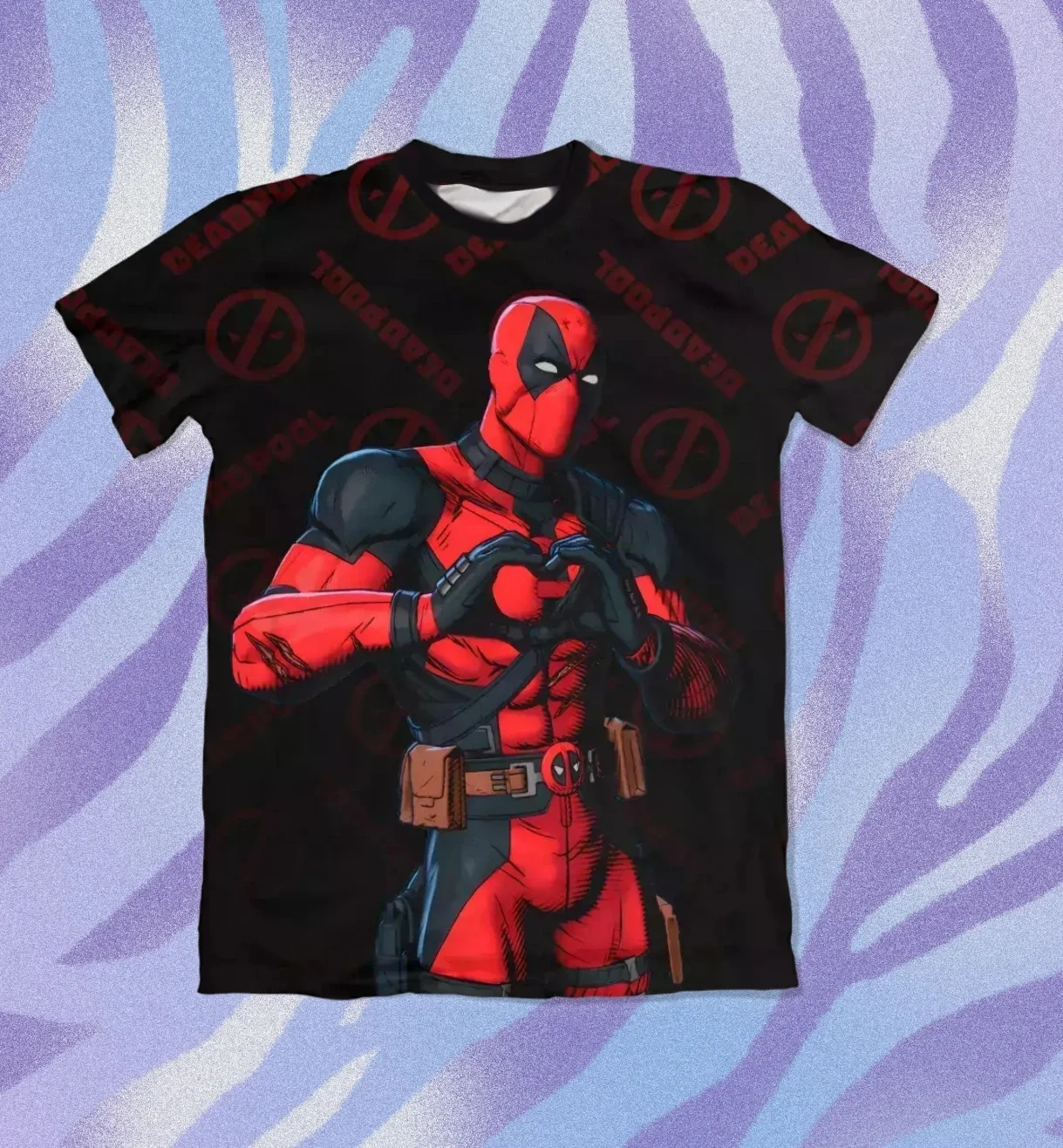 

2026 New Deadpool&Wolverine Fashion Printed Summer Dress Marvel Anime T-shirt Short Sleeve Top Women's Fashion Parent Child Wear