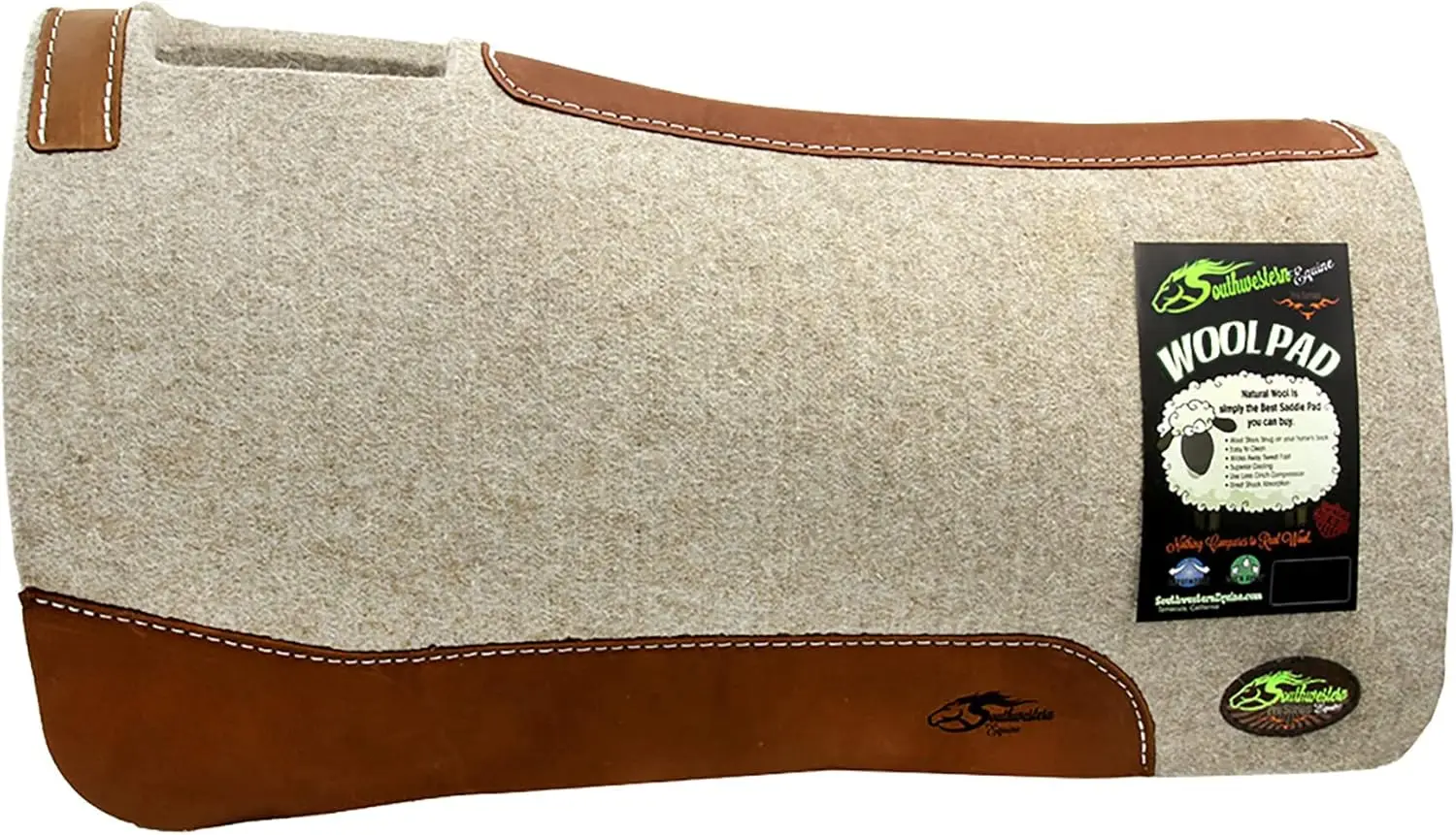 

100% Extra Fine Wool Saddle Pad 3/4" or 1" Thick for Western Horse Riding