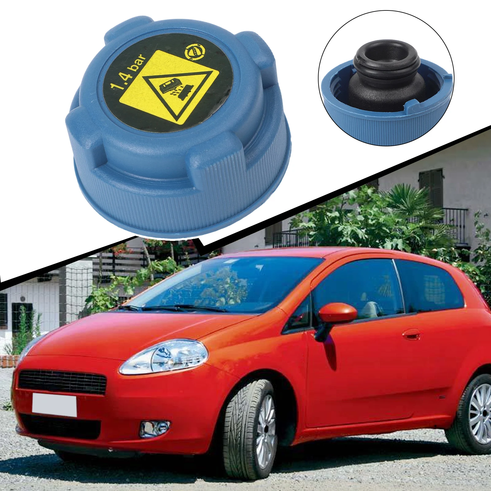 

OEM Spec Radiator Cap for Fiat 500 and GRANDE PUNTO 199 2005 2010 Expansion Tank Replacement with 46799364 Interchangeability