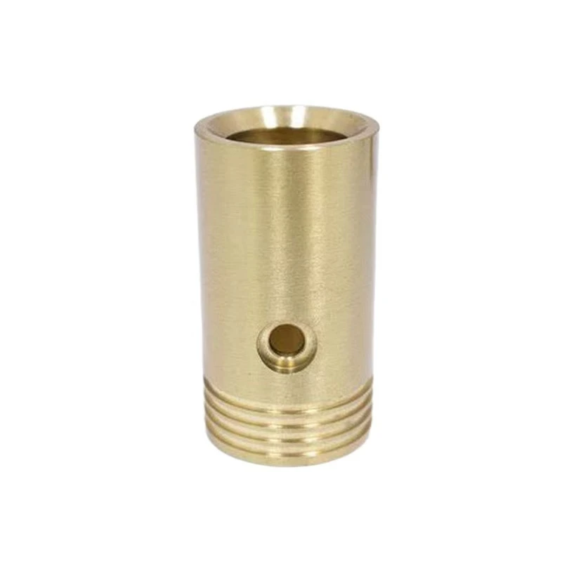 CNC machined custom brass material single hole cylindrical pipe fittings with holes cylindrical parts