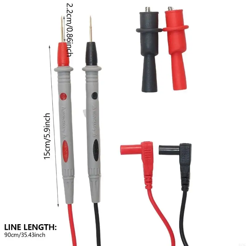 Cable prueba multímetro silicona M4YC para diagnósticos precisos en circuitos electrónicos