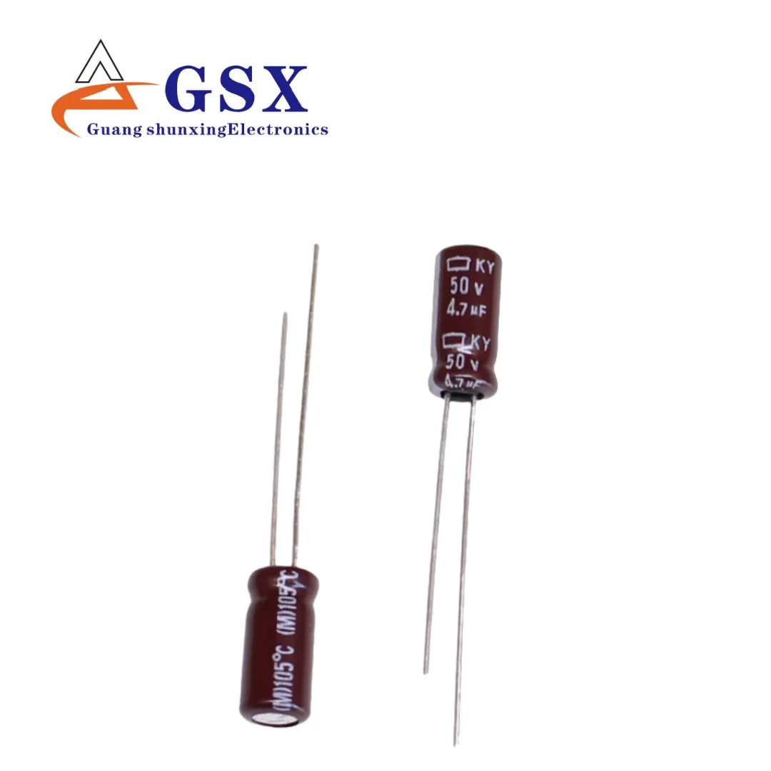

10PCS 4.7UF 50V imported aluminum electrolytic capacitor 50v4.7uf 5 * 11 Black Diamond KY high-frequency long life
