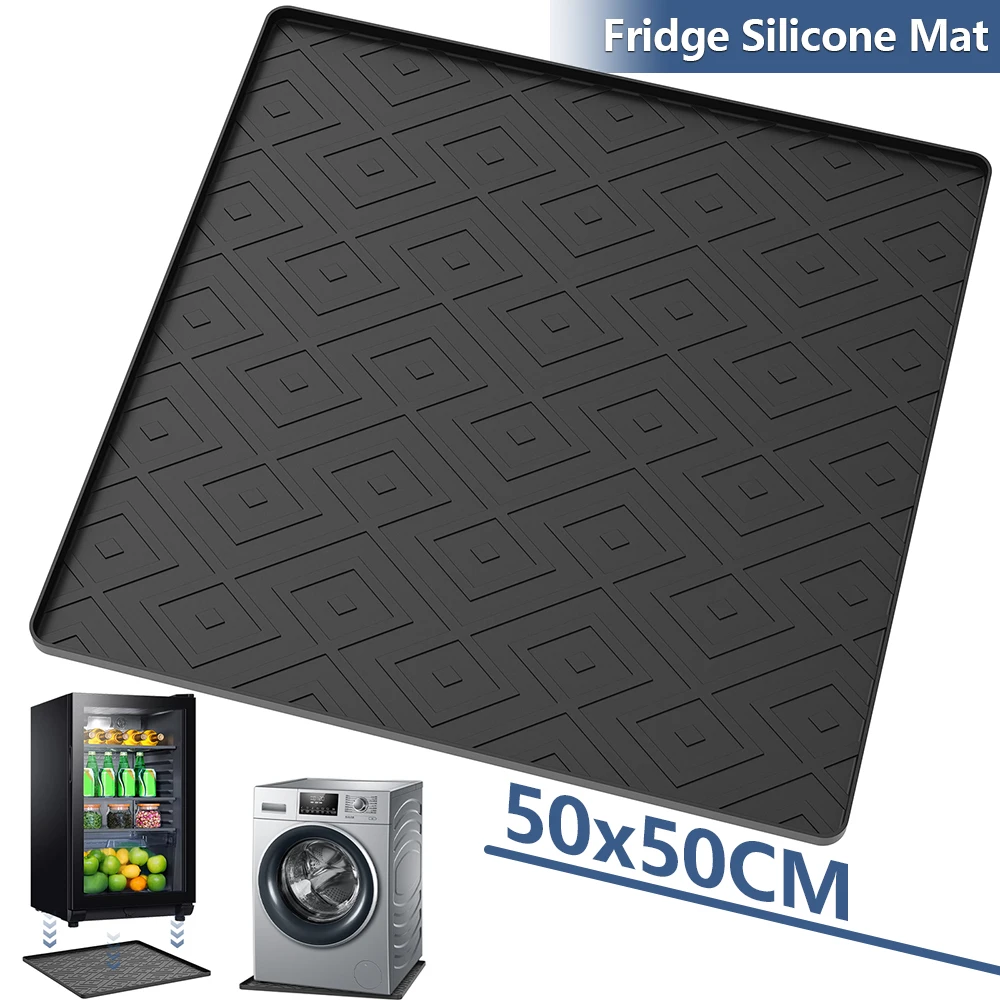 1/2 Stück Mini-Kühlschrank Silikonmatte 50x50CM Rutschfeste Unterlage für Kühlschränke Verhindert Gerätelecks Kühlschrank-Auffangschale Tierfutter-Matte