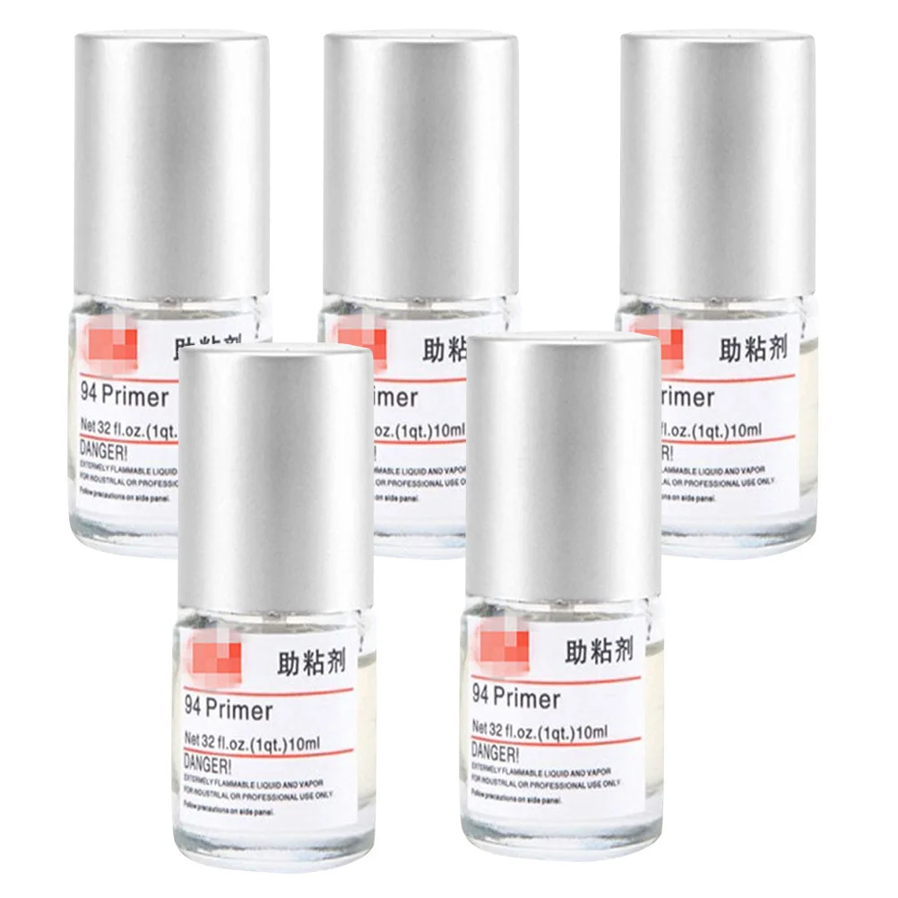 5 Bottles 10ml Adhesion Promoter Strong Double Sided Tape Enhancer Car Glass Plastic Rubber Metal Ceramic Sealant Primer
