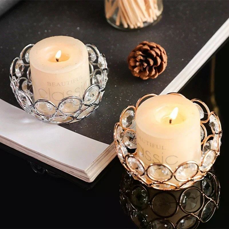 1Pc Mini Crystal Candle Holder for Tealight: Enhance Your Wedding, Birthday, Festival with this Clear Table Centerpiece