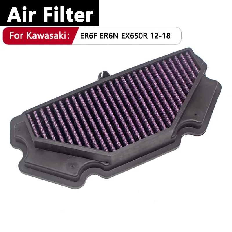 

Для Kawasaki ER-6N ER-6F ER6NER6F EX650 NINJA 2012-2018 очиститель воздушного фильтра с высоким расходом, воздухозаборные фильтры