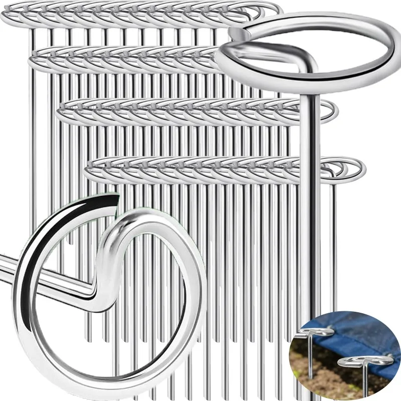 5/20pcs Garden Stakes Nails Steel Wire Easy Installation Landscape Pins Anti-grass Cloth Ground Nails Plant Fixed Supports