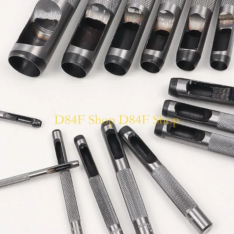 D84F 15pc Versatiless Hole Punchers Various Size Suitable for Leather Watches Belt