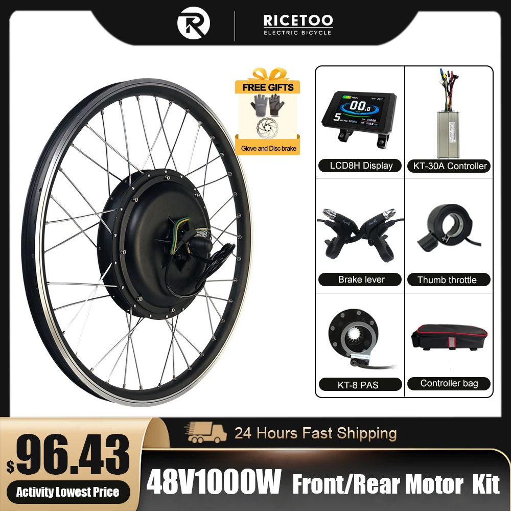 

48V1000W Ebike Motor Wheel Kit Electric Bicycle Conversion Kit Rear Wheel Hub Motor Kit 20inch24inch26inch27.5inch28 29inch700C