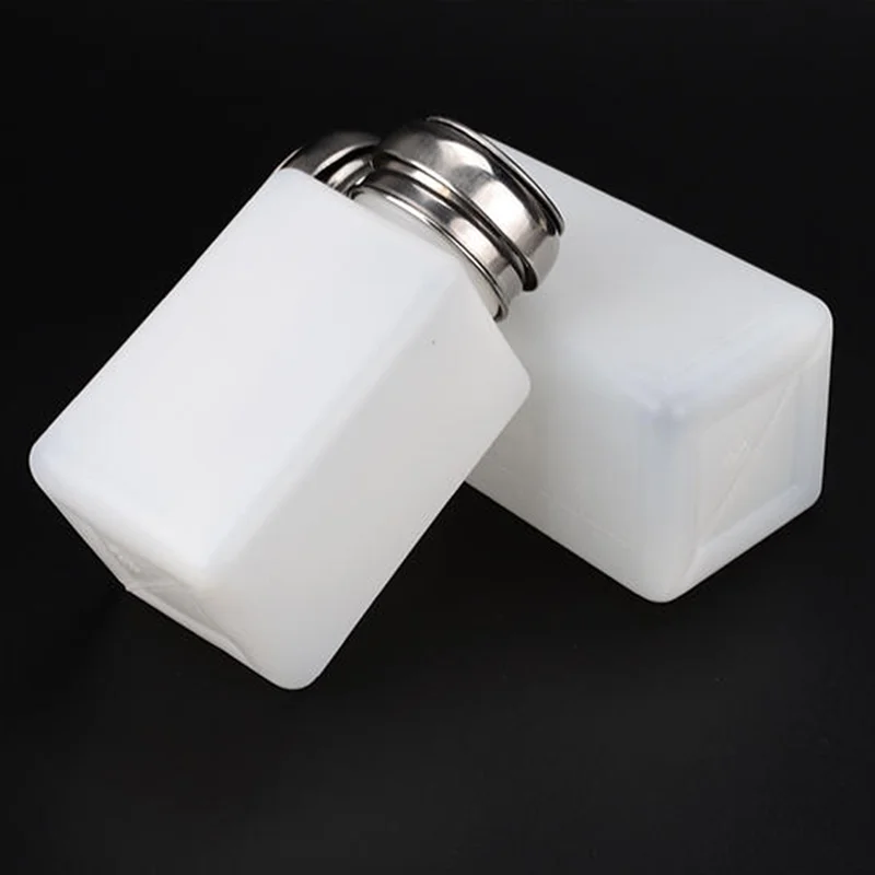 50ml/100ml/200ml Liquid Alcohol Press Nail Polish Remover Dispenser Cleaner Pumping Bottle Make Up Refillable Bottle Container