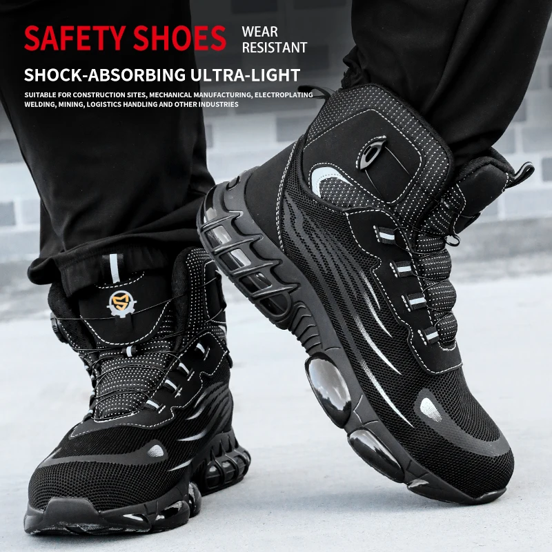 Lazy Person's Safety Shoes with Rotating Buckle for Anti-Puncture, Protective Shoes, Work Shoes, Labor Protection Shoes