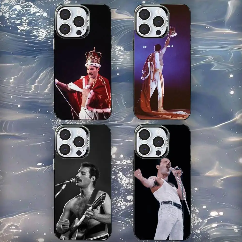 

Singer F-Freddies M-Mercury-ys Phone Case For iPhone 16,15,14,13,12,11,Mini,Pro,SE,XS,MAX Black Matte Shockproof Cover