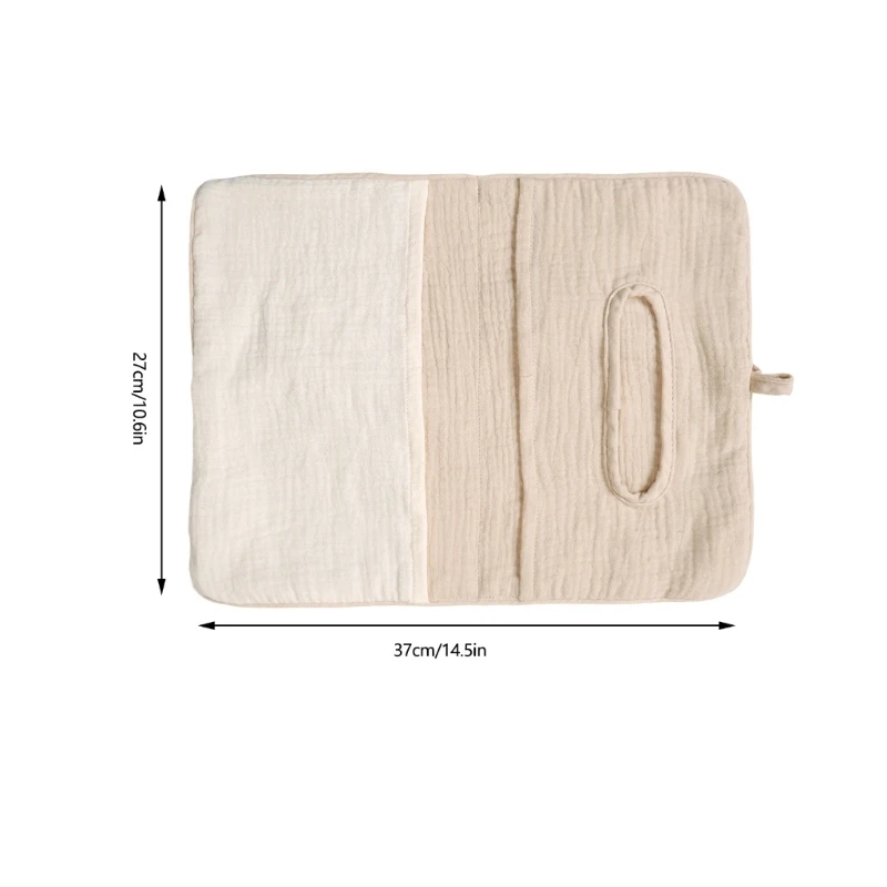 Cotton Baby Crib Hanging Storage Bag Featuring Multiple Pockets for Diapers Wet Wipes and Feeding Bottles 425F