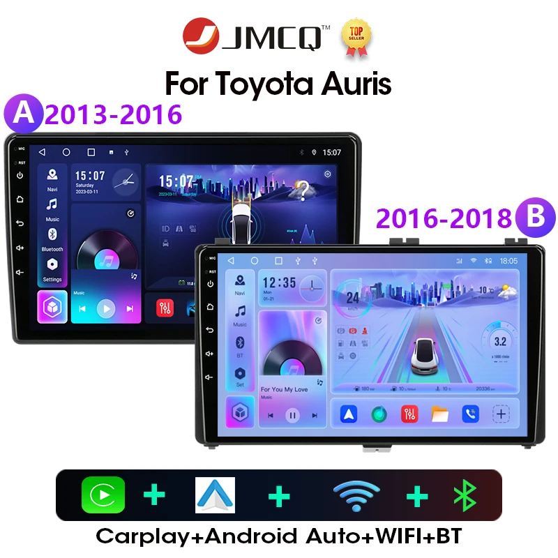 

JMCQ 2Din Car Radio Multimedia Player For Toyota Auris 2014 2015 2016 2017 2018 Android GPS Navigation Stereo Head Unit Carplay