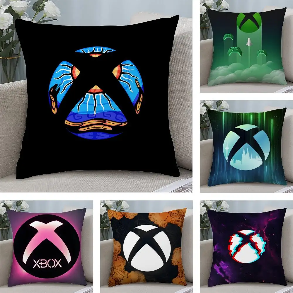 X-XBox Double-sided Cushion Cover Soft Plush Fabric Double-Sided Printed Sofa Cushion Cover for All Seasons Home Decor Gift