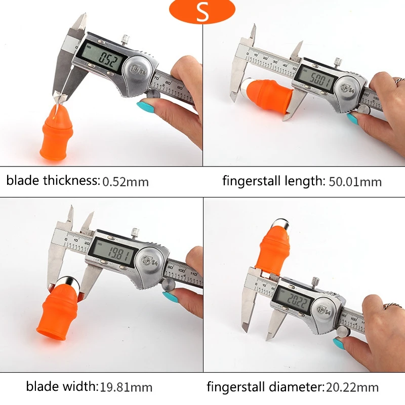 Cuchillo de pulgar de silicona para jardinería con cunas para dedo, recolector de cuchillos para pulgar para frutas Vege