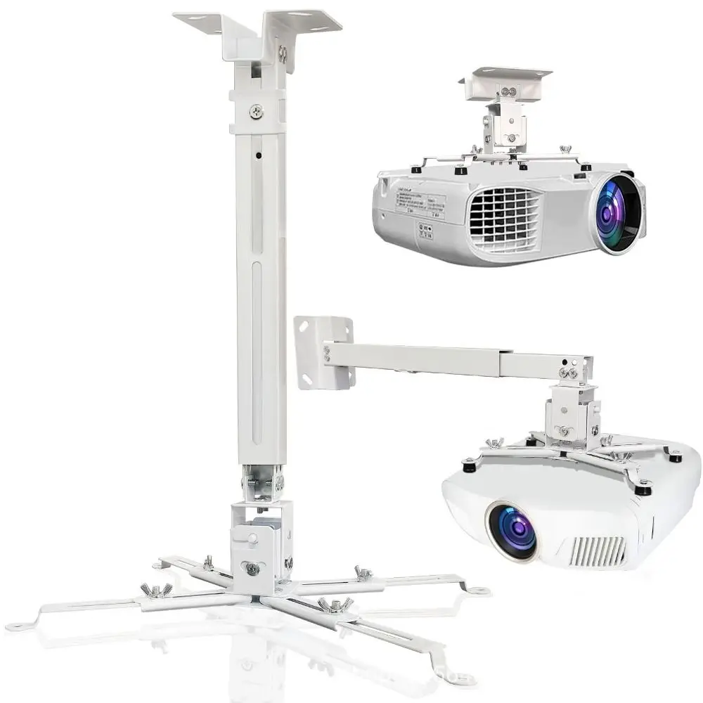 Retractable Projector Mount with Extendable Arms Ceiling Mount Projector Bracket Hanger Adjustable 43-65CM Projector Stand