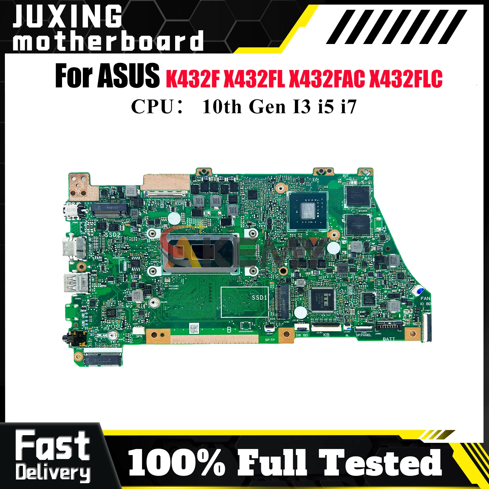 

X432FL Материнская плата для ноутбука ASUS VivoBook X432FAC X432FL X432F X432FLC K432F V432F S432F Материнская плата с процессором 10-го поколения I3 i5 i7