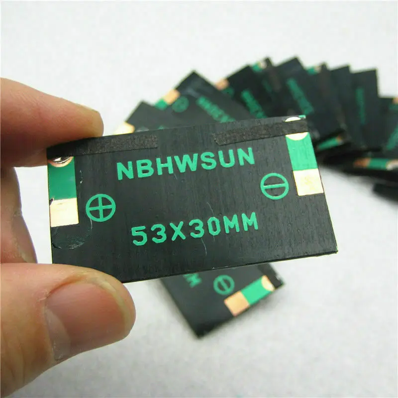 10Pcs/Lot 5V 30mA 53X30mm Micro Mini Small Power Solar Cells Panel For DIY Toy, 3.6V Battery Solar Light Solar Cells Hot Trading