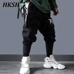 HKSH Dark Style Cargo Harem Pants Men's Tide Hip Hop High Street Loose Streetwear Autumn New Punk Trousers Male Darkwear HK0156