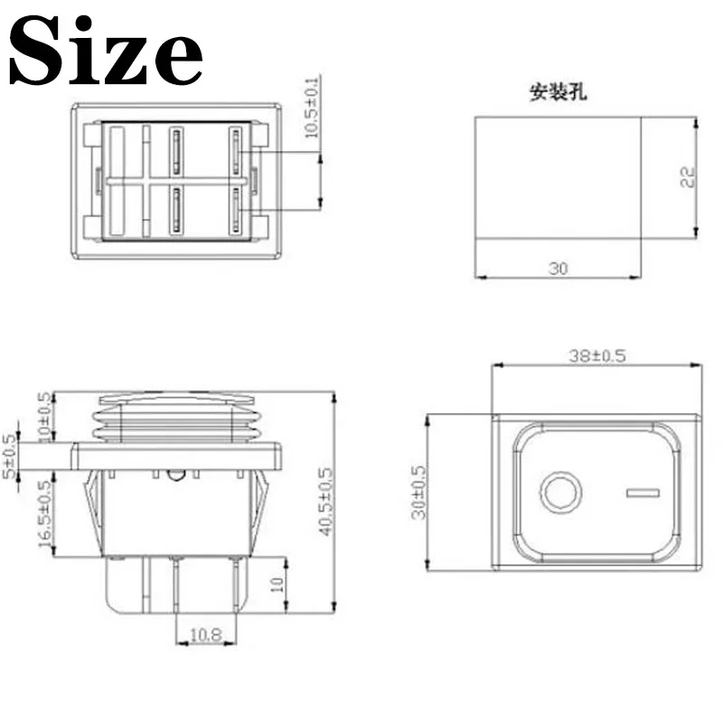 KCD4 on off 30A/250V Heavy Duty 4 pin DPST IP67 Sealed Waterproof T85 Auto Boat Marine Toggle Rocker Switch with LED 12V 220V 30