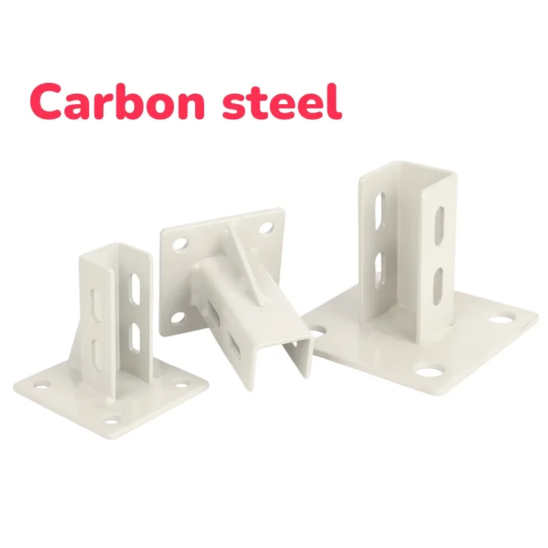 Aluminum Profile Square Anchor Connector Square Foot cup Ground Anchor Fence Base Guardrail Base Accessories 1Pcs