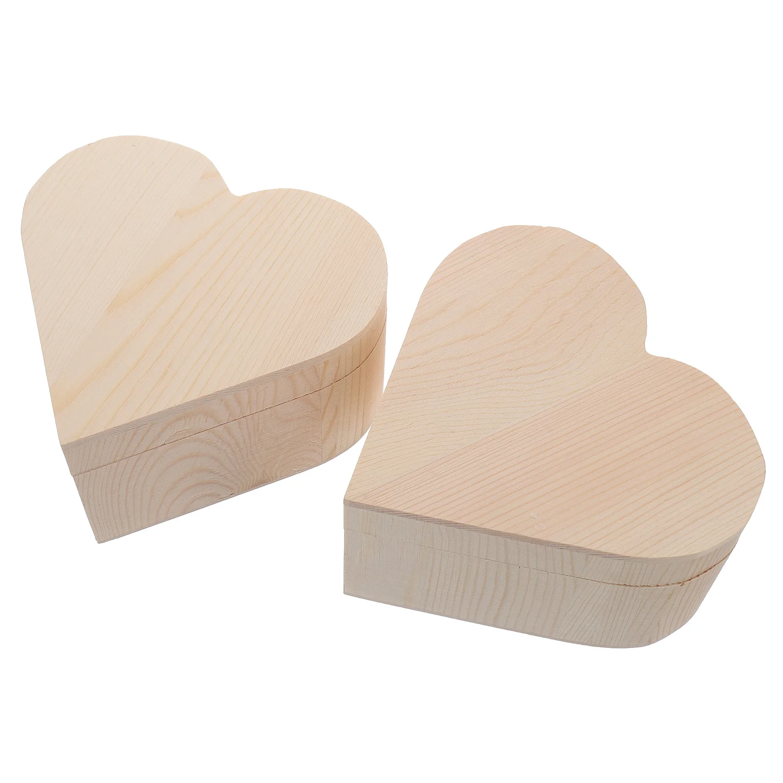 2 قطعة صناديق المجوهرات على شكل قلب حاويات تخزين خشبية المحمولة أصحاب المجوهرات الصغيرة لغرفة النوم مكتب عنبر #2