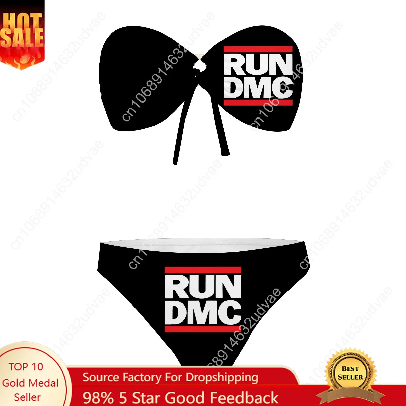 

Run DMC Strapless Swimsuit Womens Bathing Suits Personalized Fashion Swimwear Pool Party Sexy Bikini Customize Beachwear