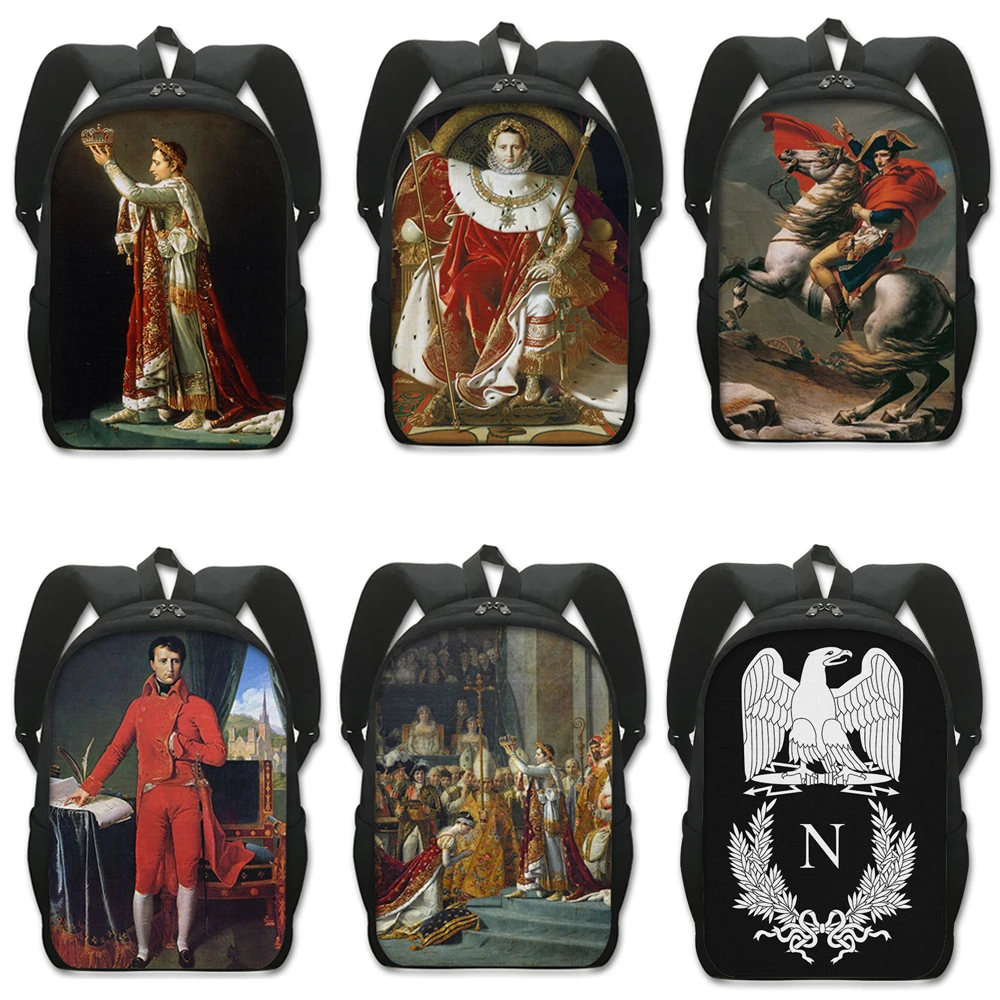 

Emperor Napoleon Bonaparte Portrait Backpack Napoleon Sea Rucksack L Shoulder Bag for Travel Teenage Daypack School Bags Bookbag