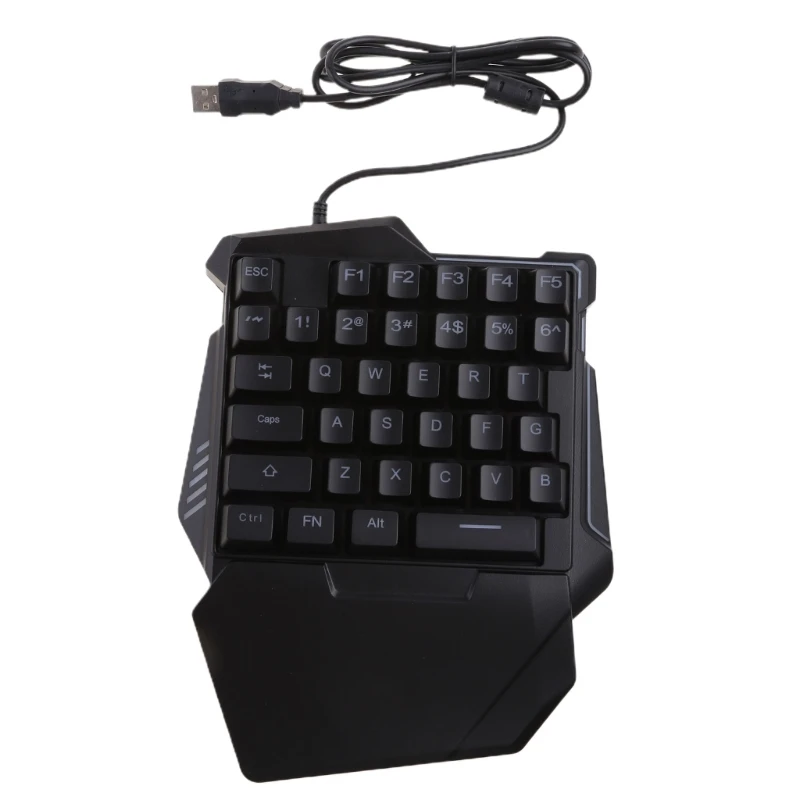 

F3KE Gamers Одноручная игровая клавиатура с RGB-подсветкой, 35-клавишная мини-клавиатура, стильная
