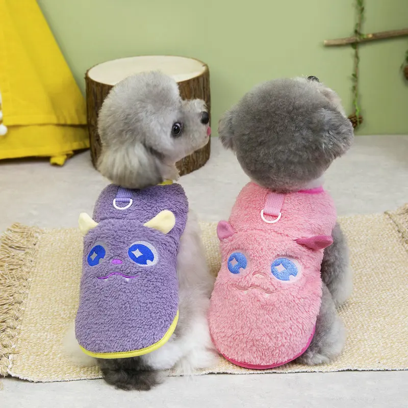 

Pet clothes small monster patterns plush clothes small and medium-sized dogs cats winter coats jackets pet winter supplies
