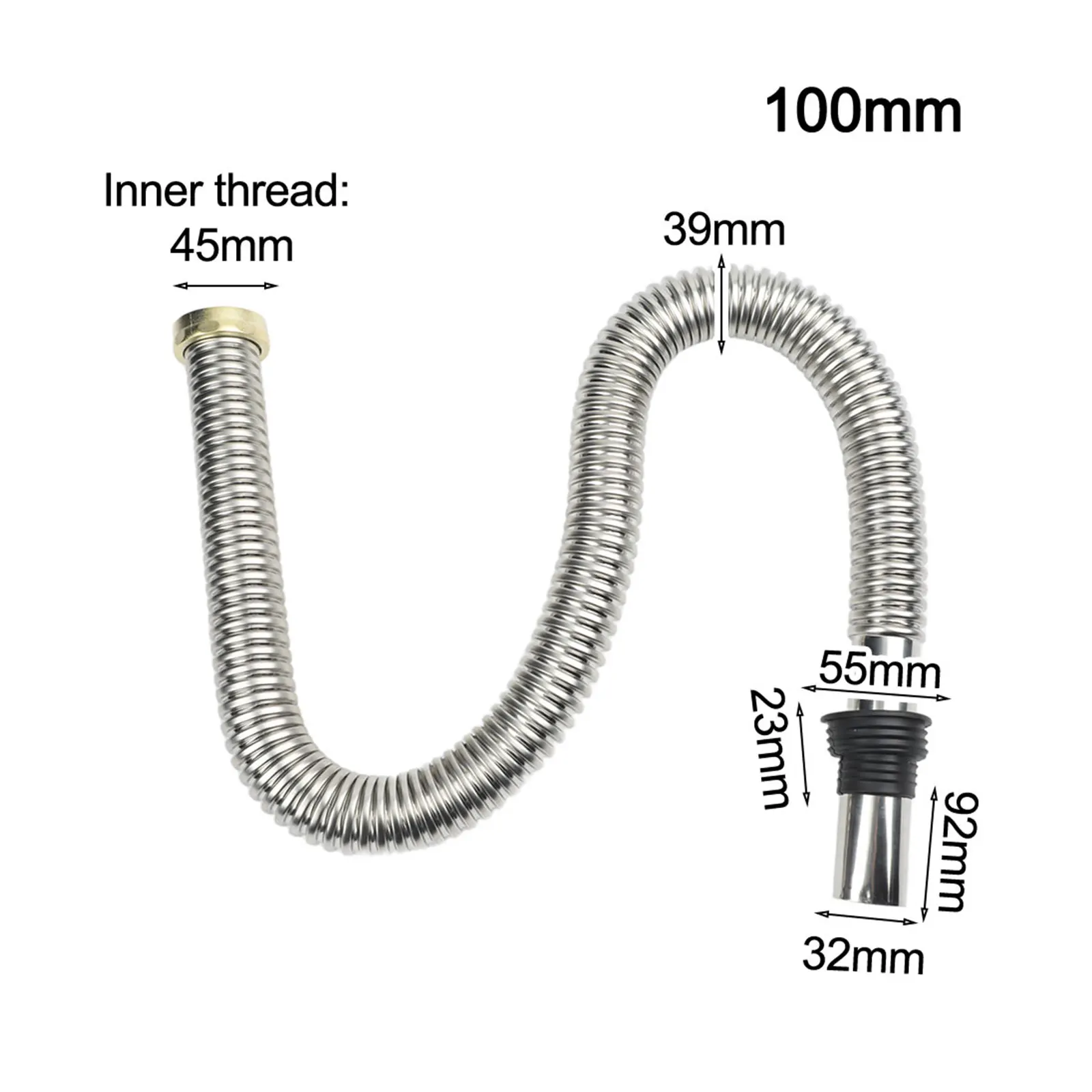 Drain Stainless Steel Sink Drain 304 Stainless Steel Material 80 Cm Length No Deformation High Temperature Resistant